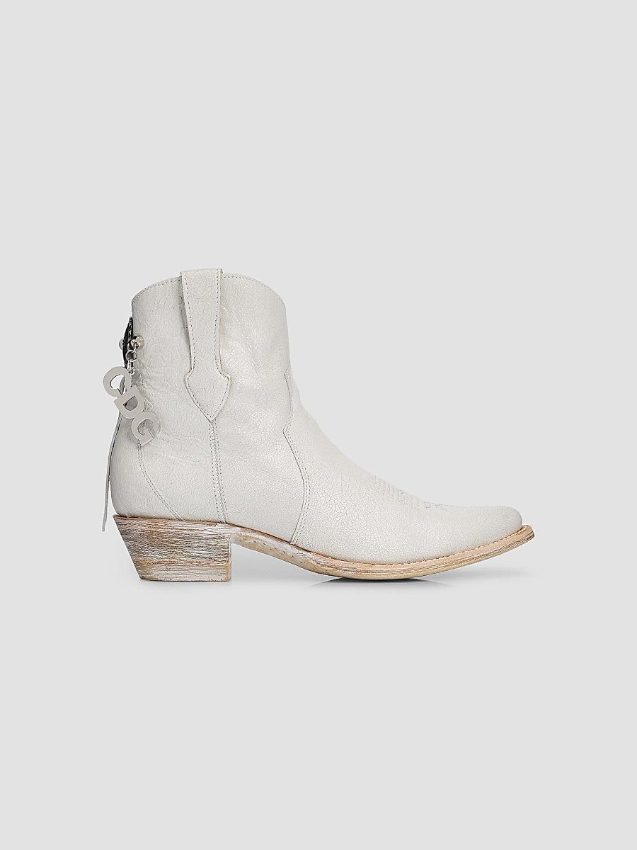 Women's CDG X Mexicana Leather Ankle Boots - White - Size 9