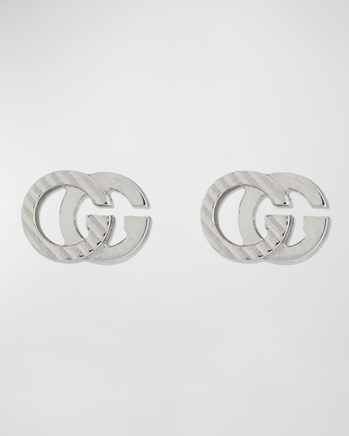 18k White Gold Running G Stud Earrings