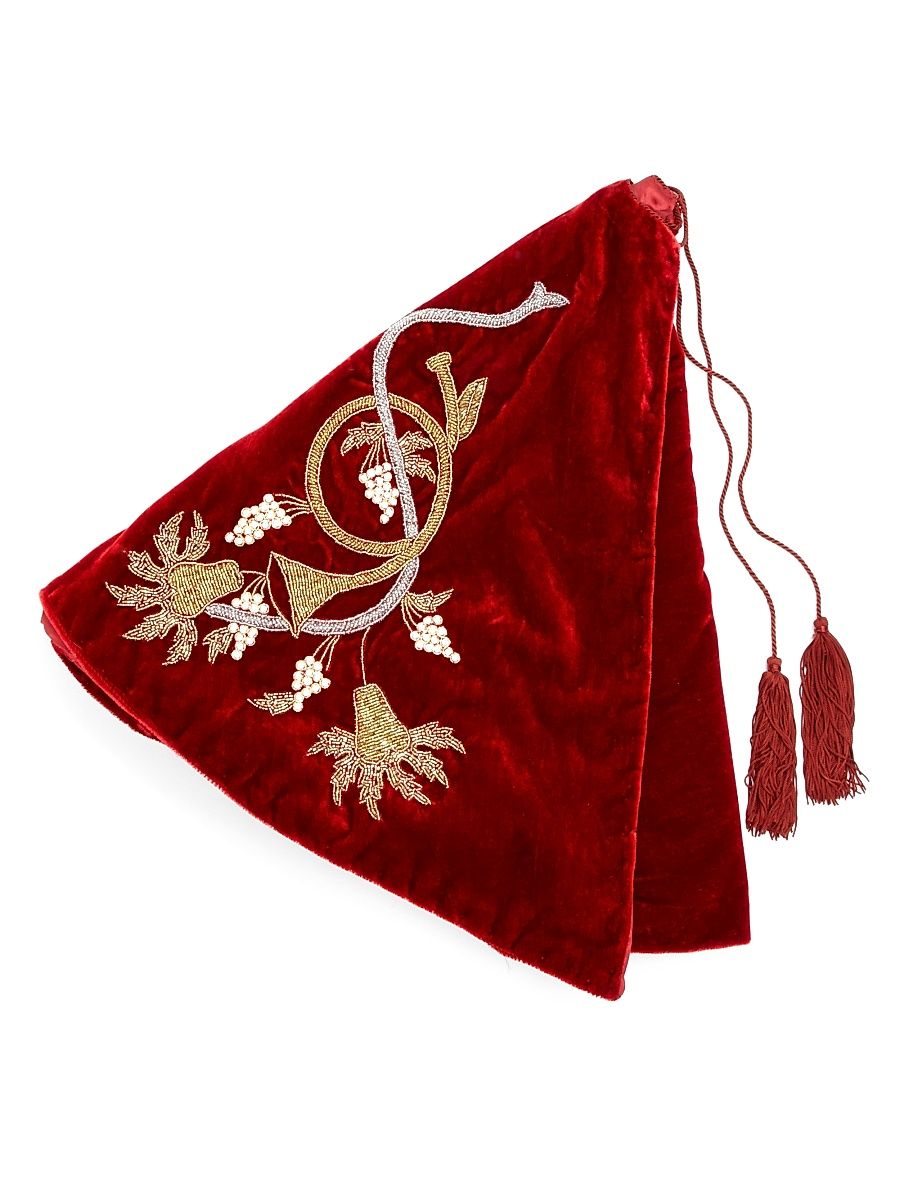 Velvet Cornucopia Tree Skirt - Red