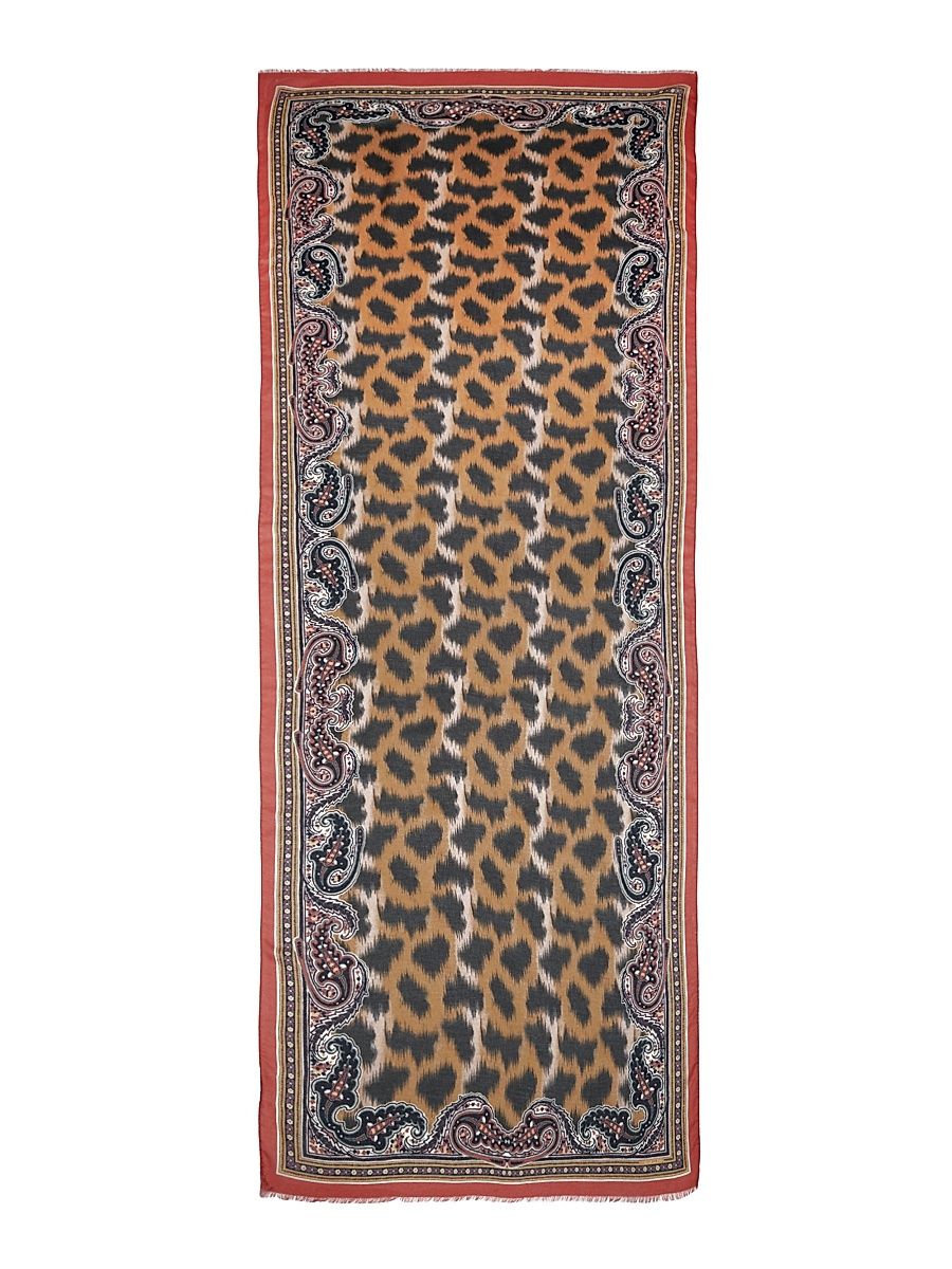 Women's Orfeo Animal-Print Modal-Cashmere Scarf - Black