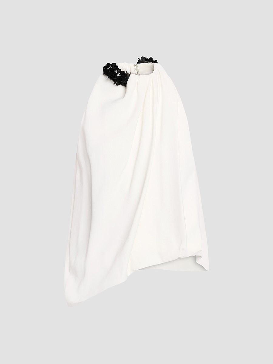 Brandon Maxwell Women's The Haze Embroidered Top - Ivory Black - Size 8