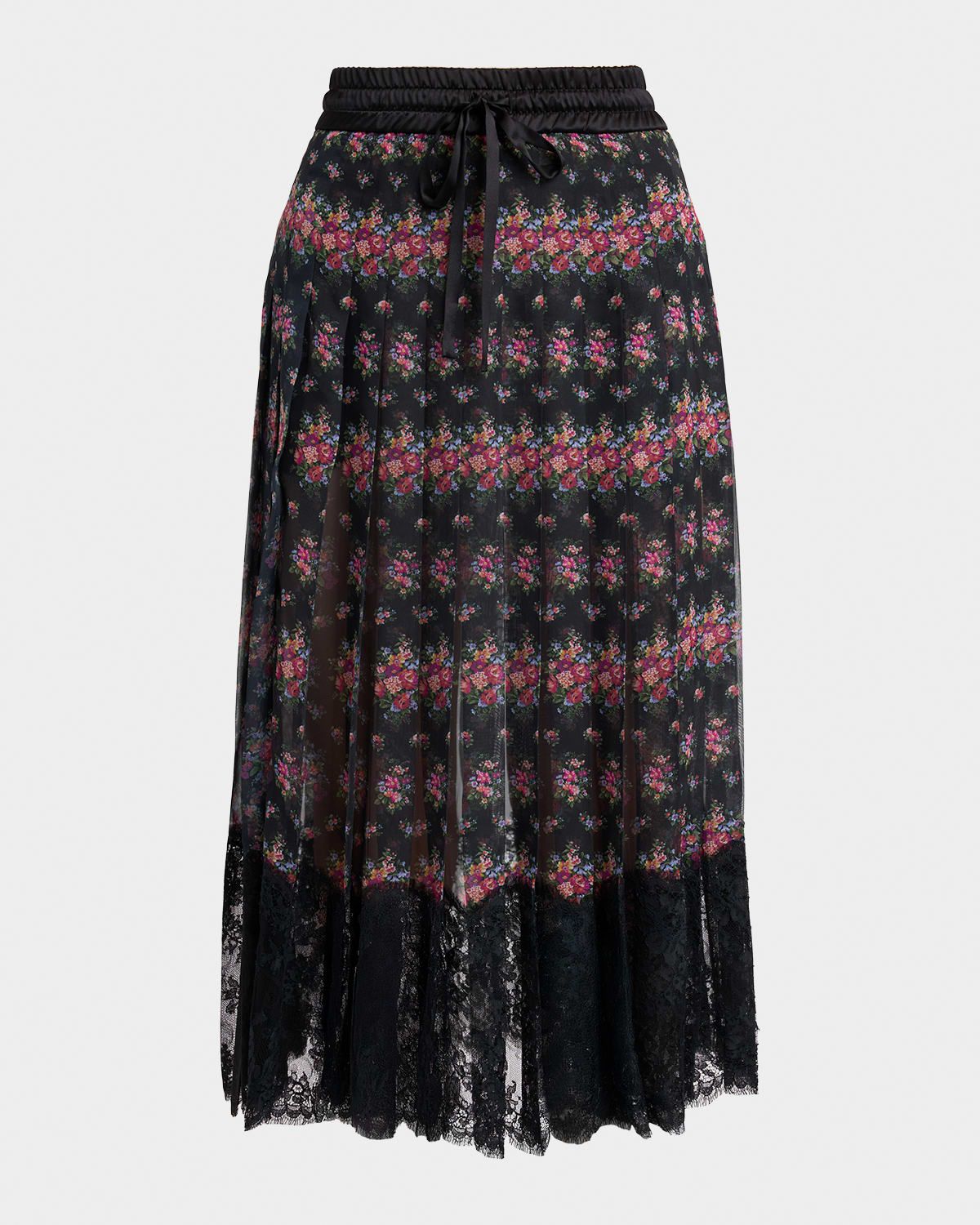 Small Flower Bouquets-Print Skirt