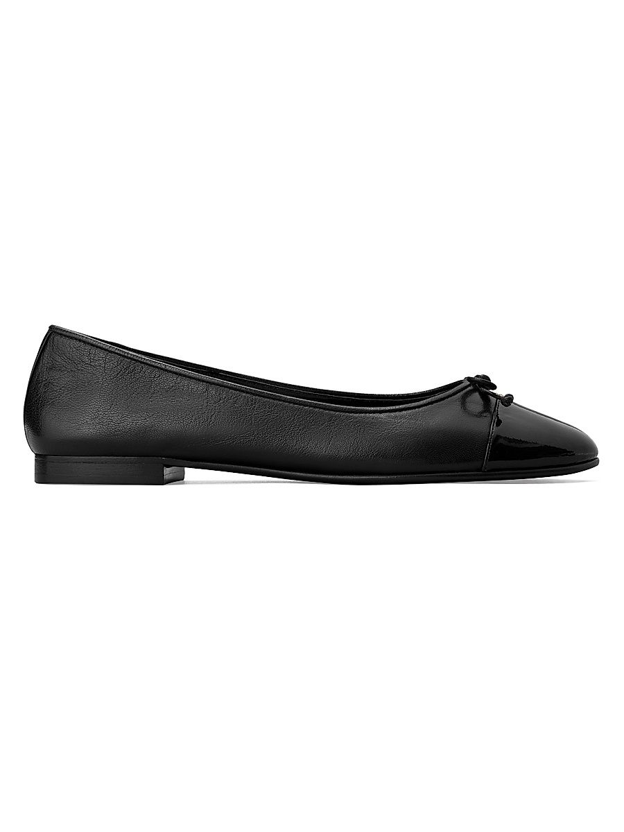 Women's Cap Toe Ballet Flats - Black - Size 9