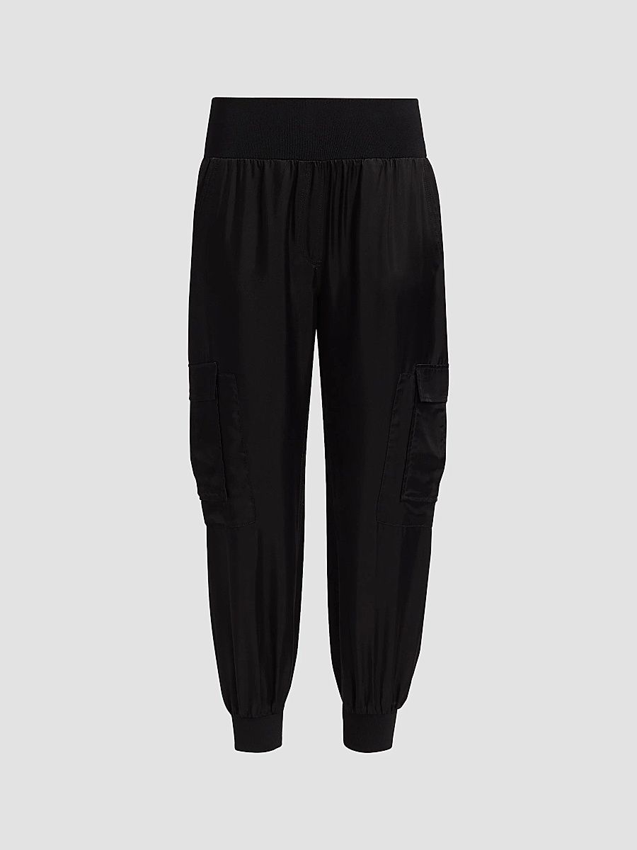Women's Giles Twill Cargo Joggers - Black - Size XL