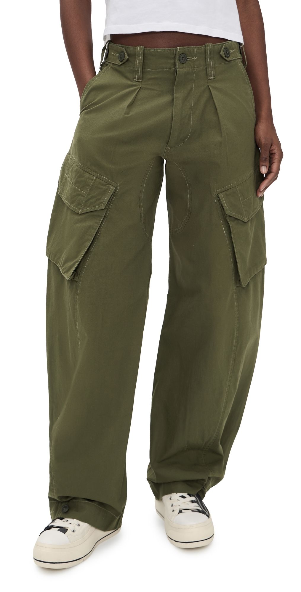 R13 Barrel Cargo Pants Olive Green XS