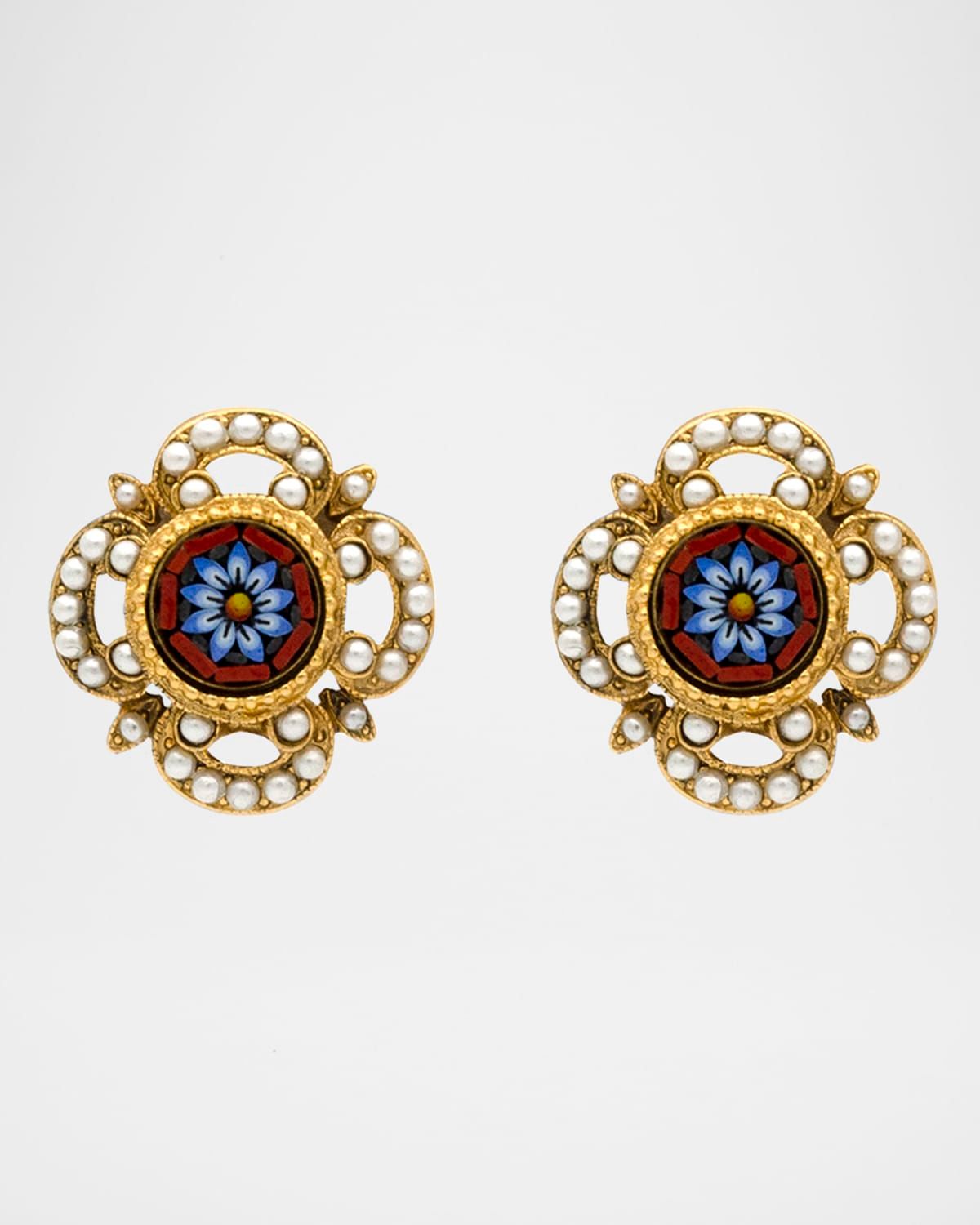 24k Gold-Plated Clip-On Earrings with Pearls