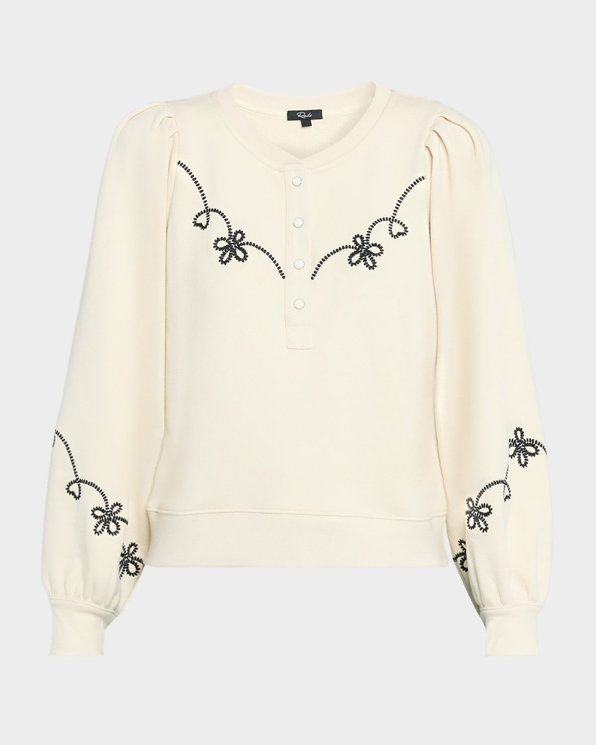 Hanne Embroidered Henley Sweatshirt