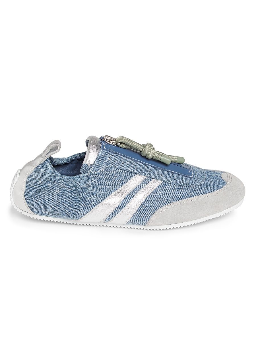 Women's On The Go Denim Low-Top Sneakers - Medium Indigo - Size 11