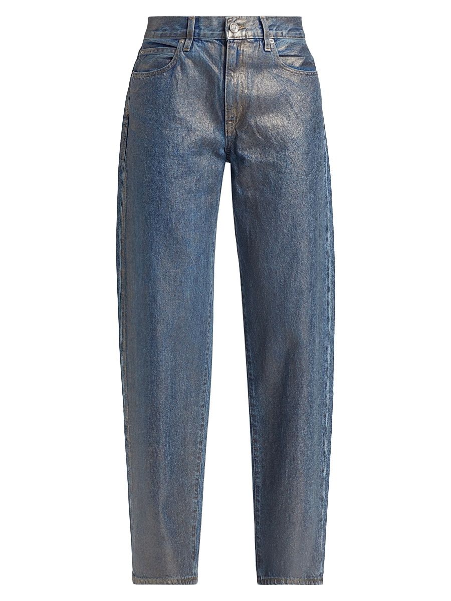 Women's Devon Mid-Rise Coated Jeans - Silver Lining - Size 30