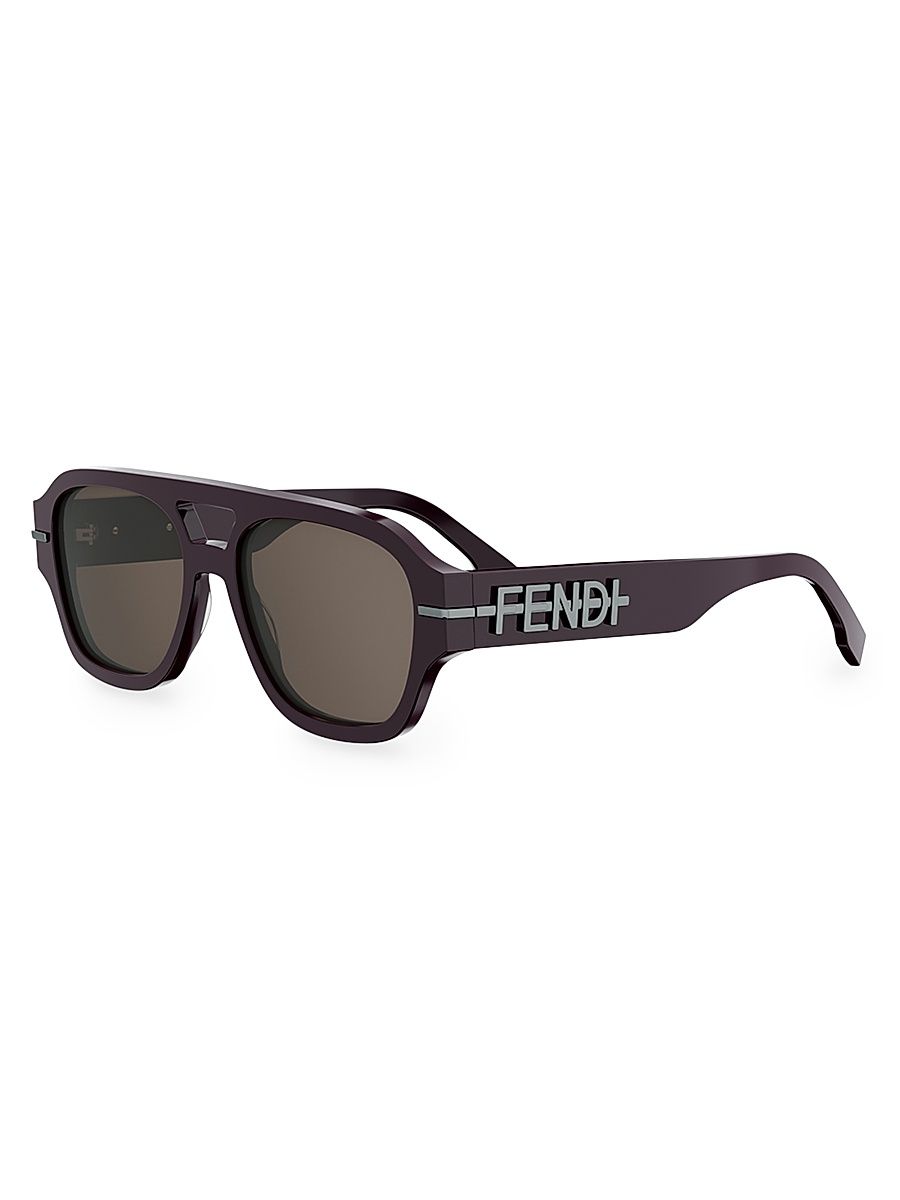 Men's Fendigraphy 55MM Aviator Sunglasses - Shiny Bordeaux