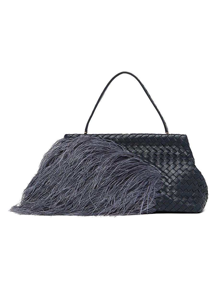 Women's The 1998 Ostritch Feathers Shoulder Bag - Midnight Brass