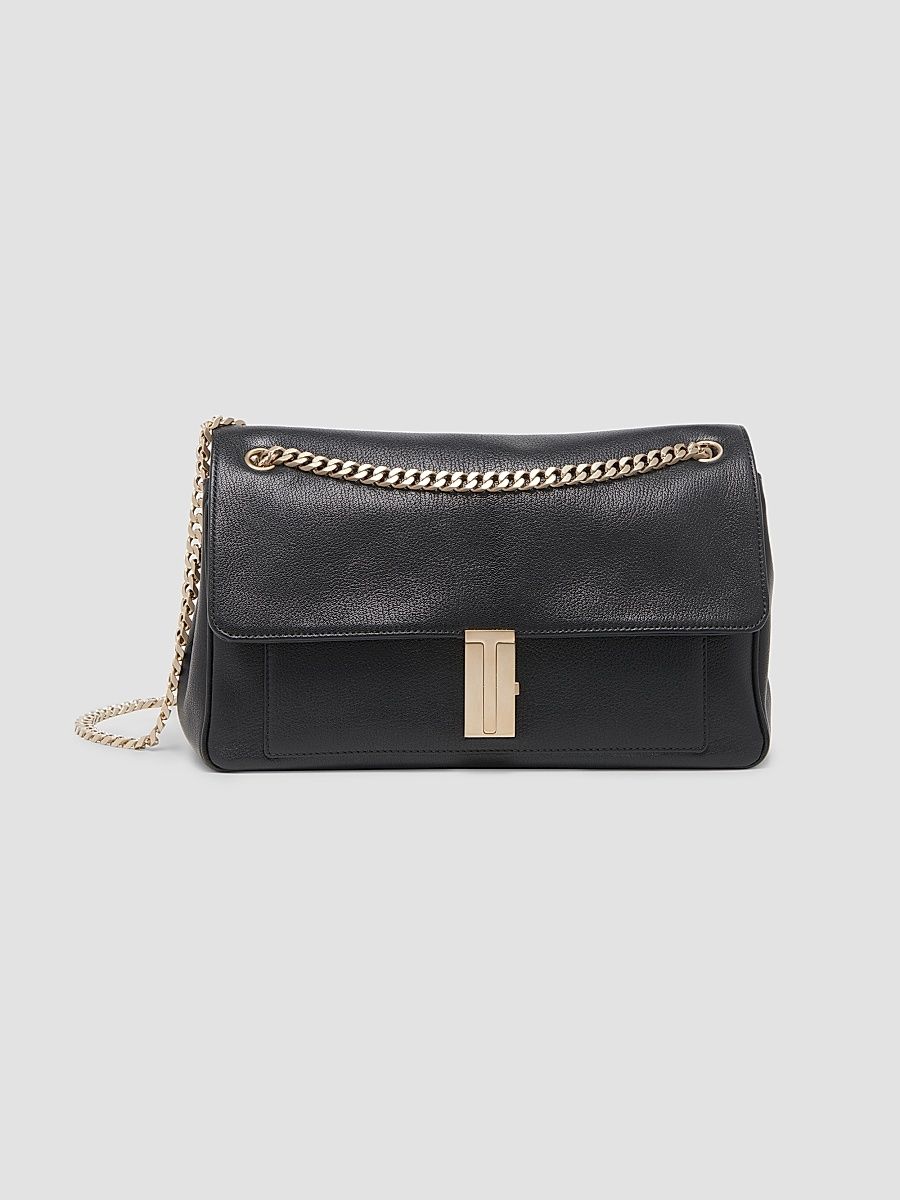 Women's Mia Leather Shoulder Bag - Black
