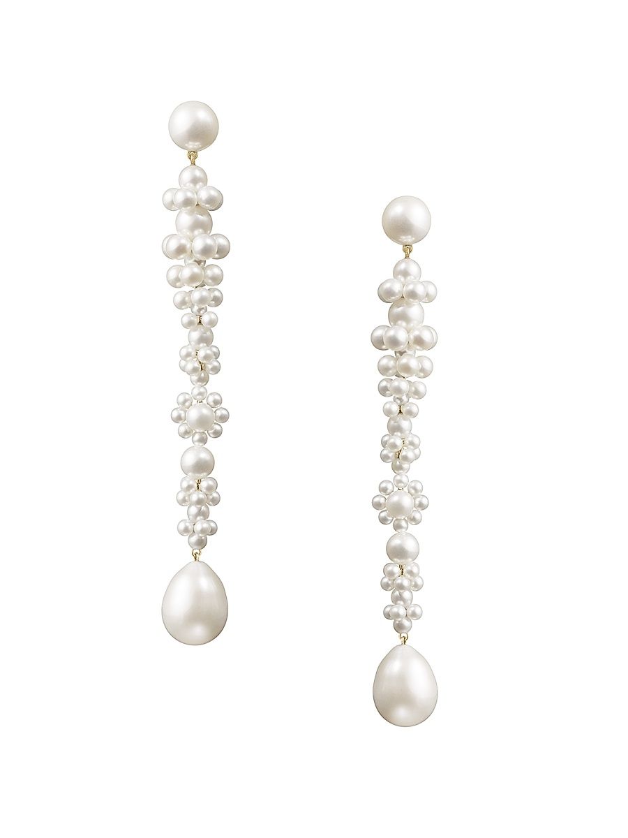 Women's Grand Bellis 14K Yellow Gold & Freshwater Pearl Drop Earrings - White