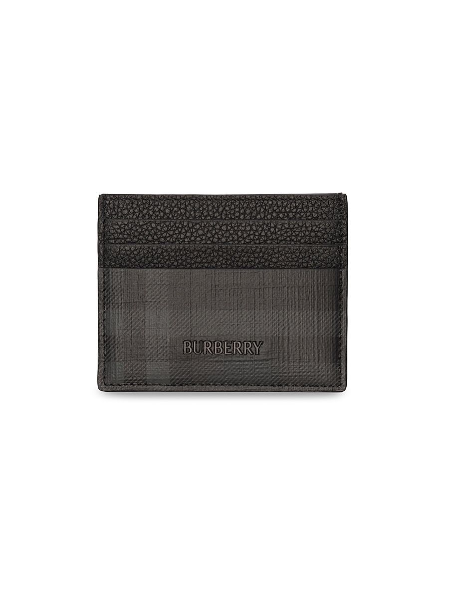 Men's City Check Card Case - Iron