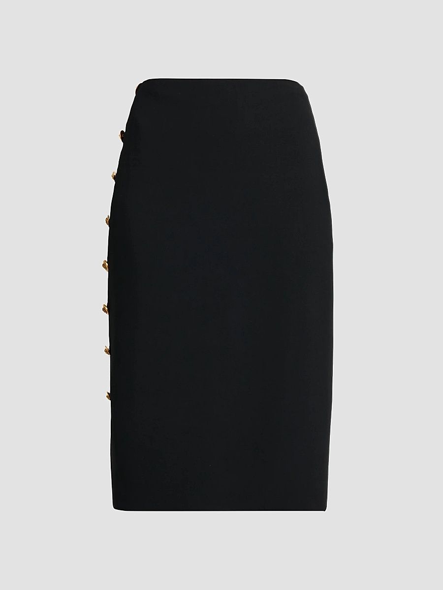 Women's Medusa Button Cady Pencil Skirt - Black - Size 0