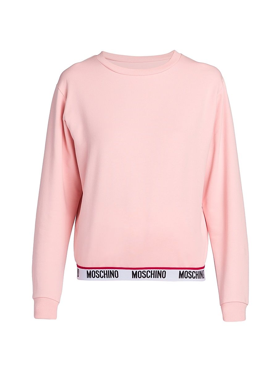 Women's Cotton-Blend Logo Sweatshirt - Pink - Size XS