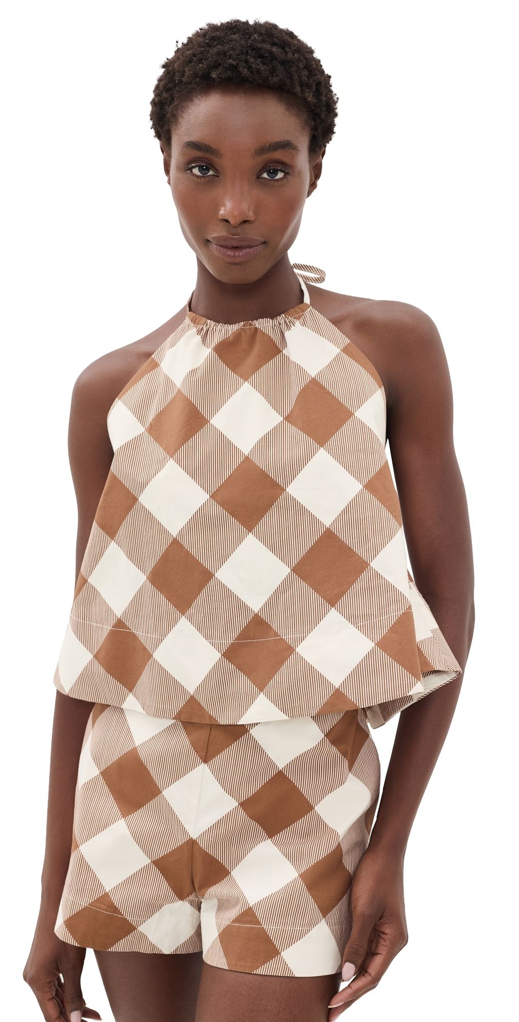 SEROYA Brissa Top Cedarwood Gingham S