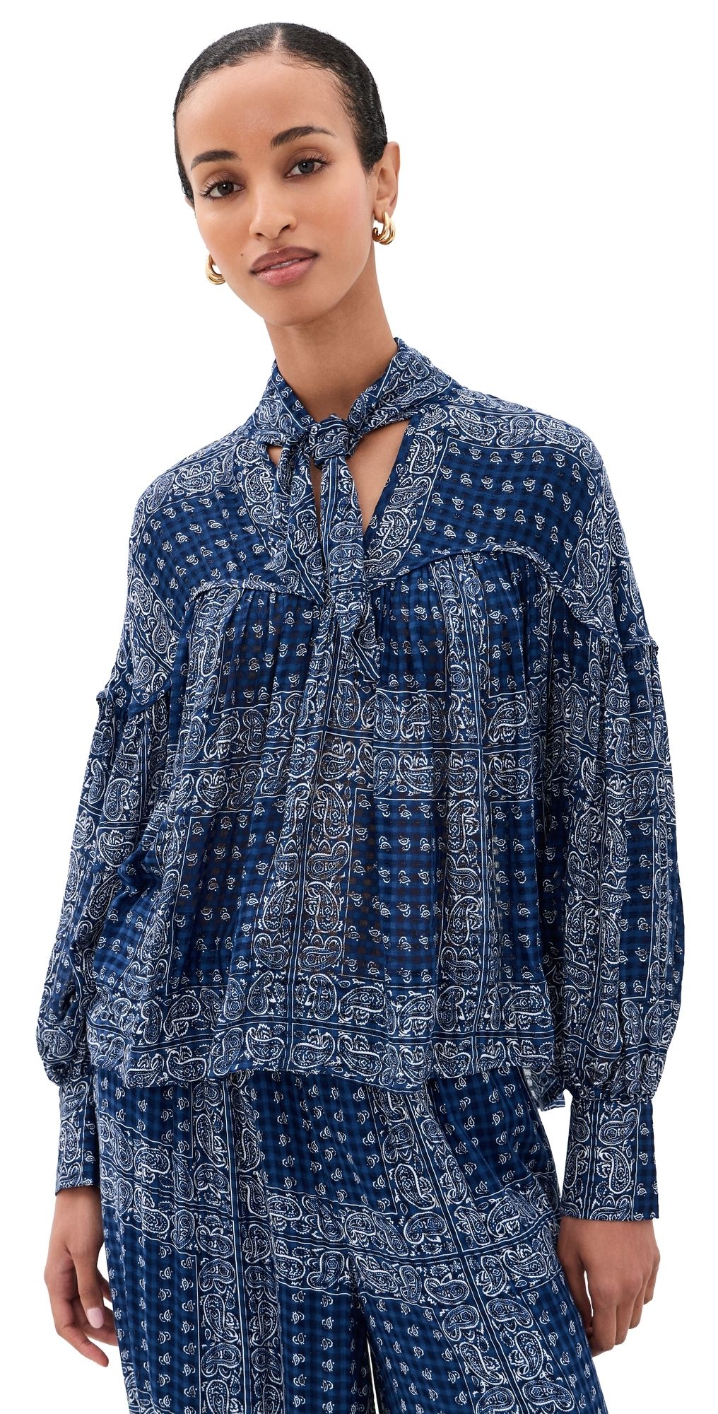 Hunter Bell Celeste Blouse Inkwell Paisley XS