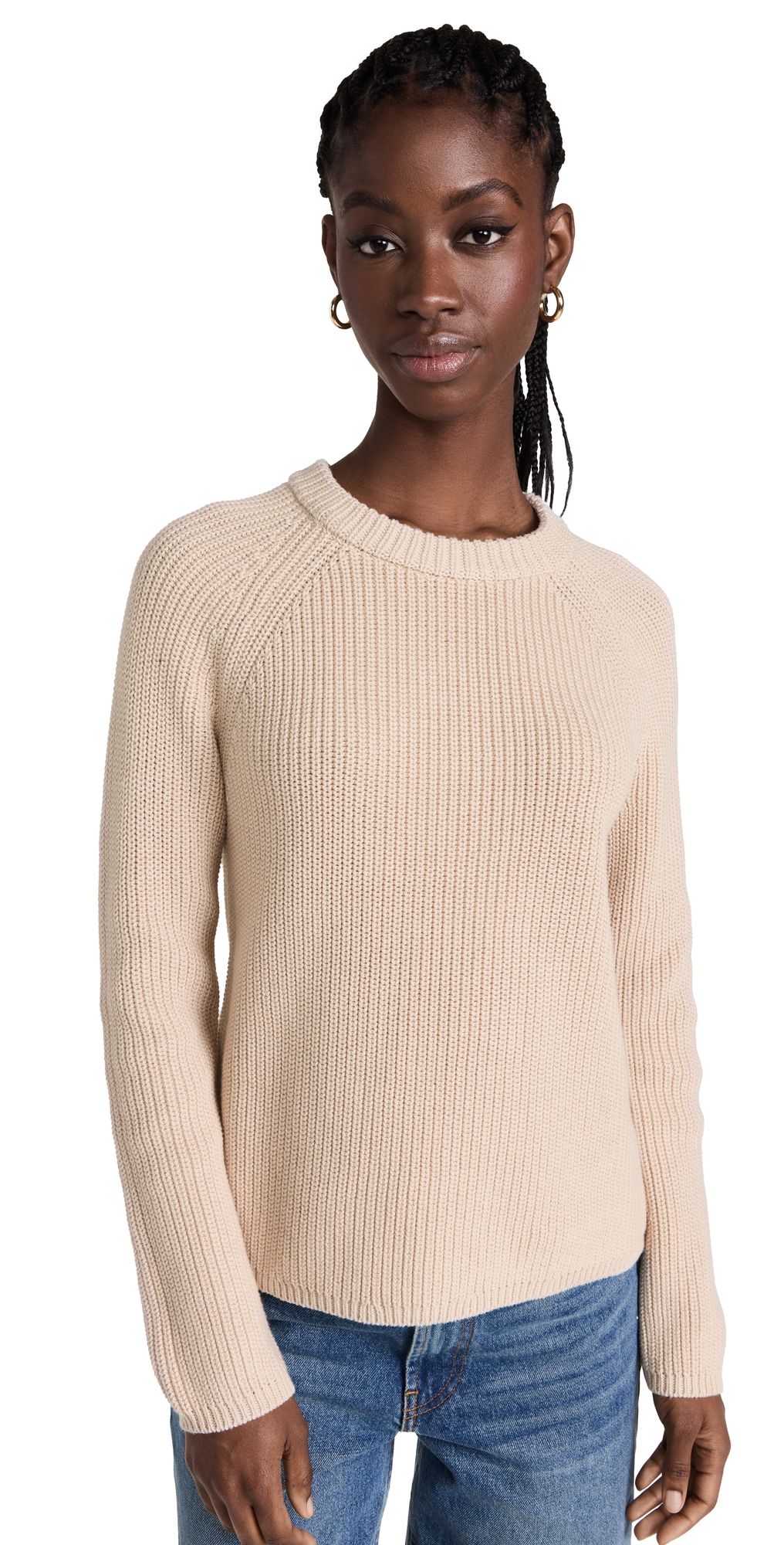 Jenni Kayne Cotton Fisherman Sweater Oatmeal M