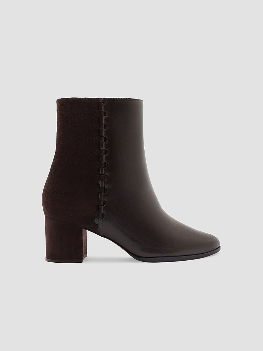 Women's Jesse 60MM Leather Ankle Boots - Dark Brown - Size 11
