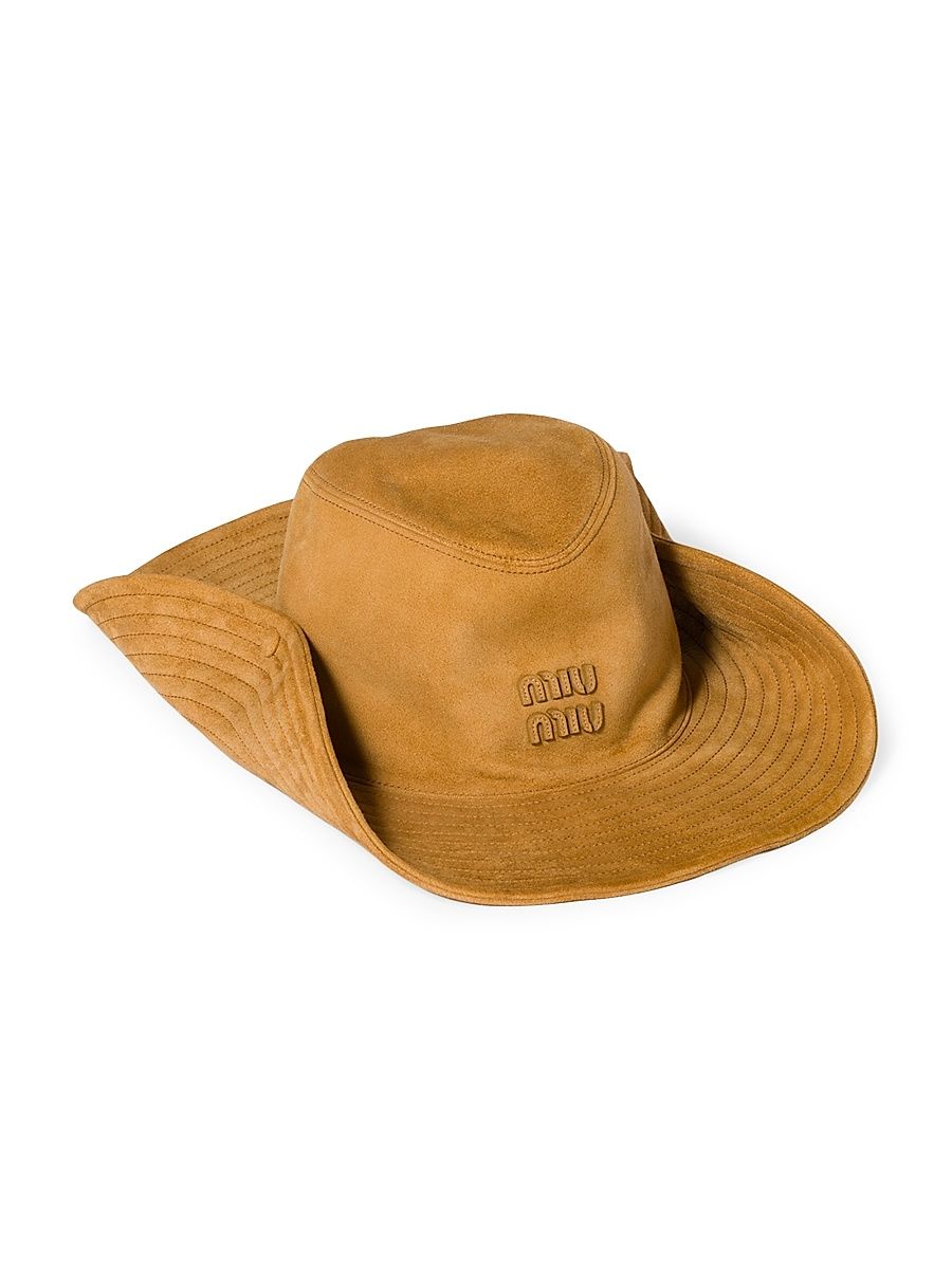 Women's Suede Cowboy Hat - Beige Khaki - Size Large