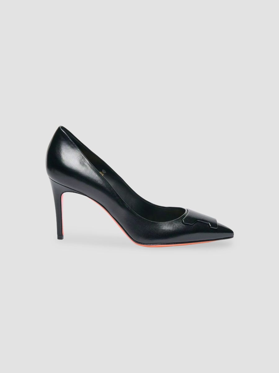 Santoni Women's 85MM Patent Leather Pumps - Black - Size 12