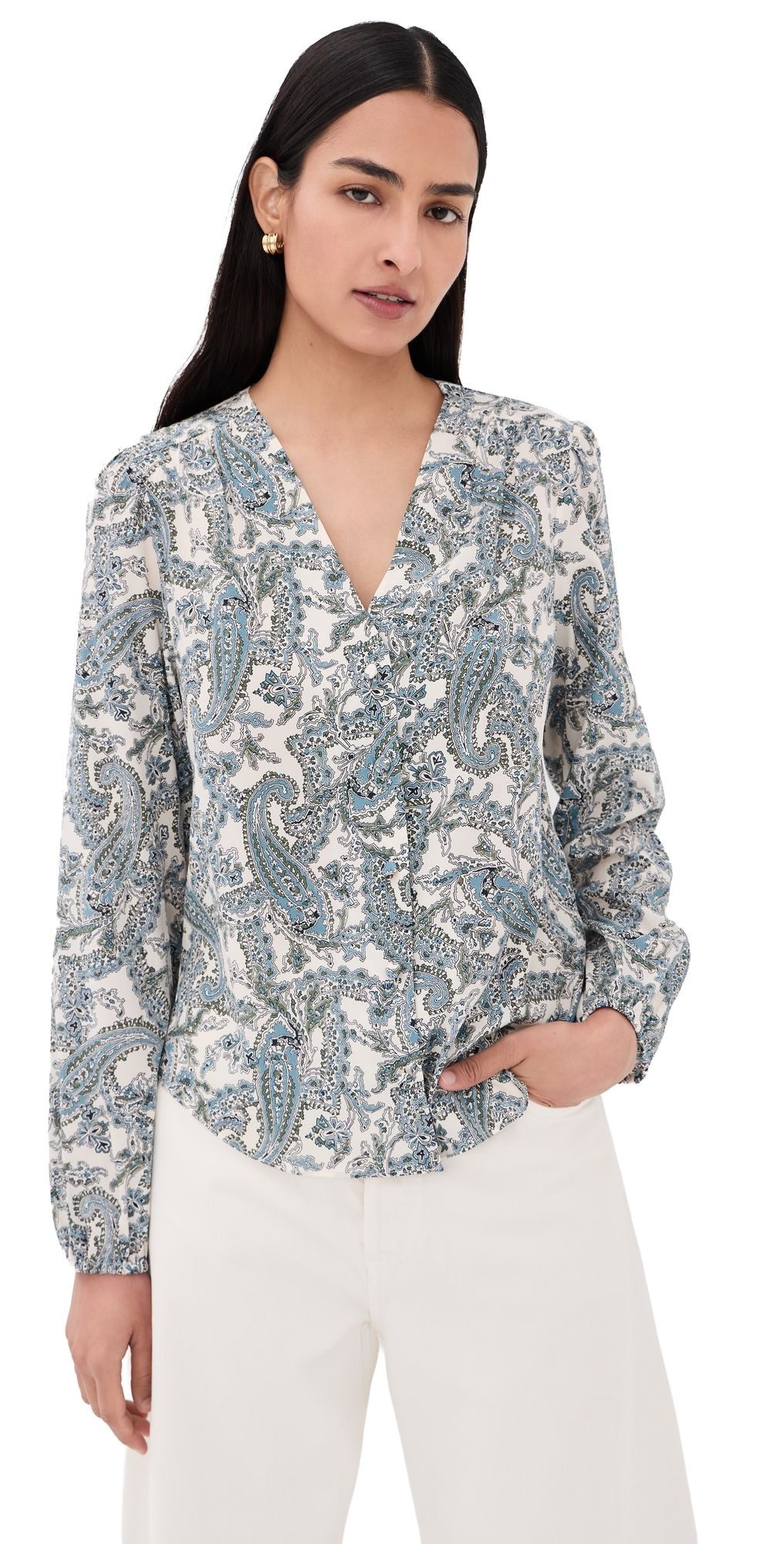 Veronica Beard Farah Blouse Ecru Multi 14