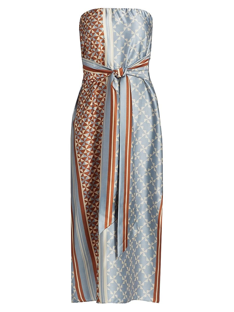 Women's Damalis Satin Midi-Dress - Checkered Tile - Size XL