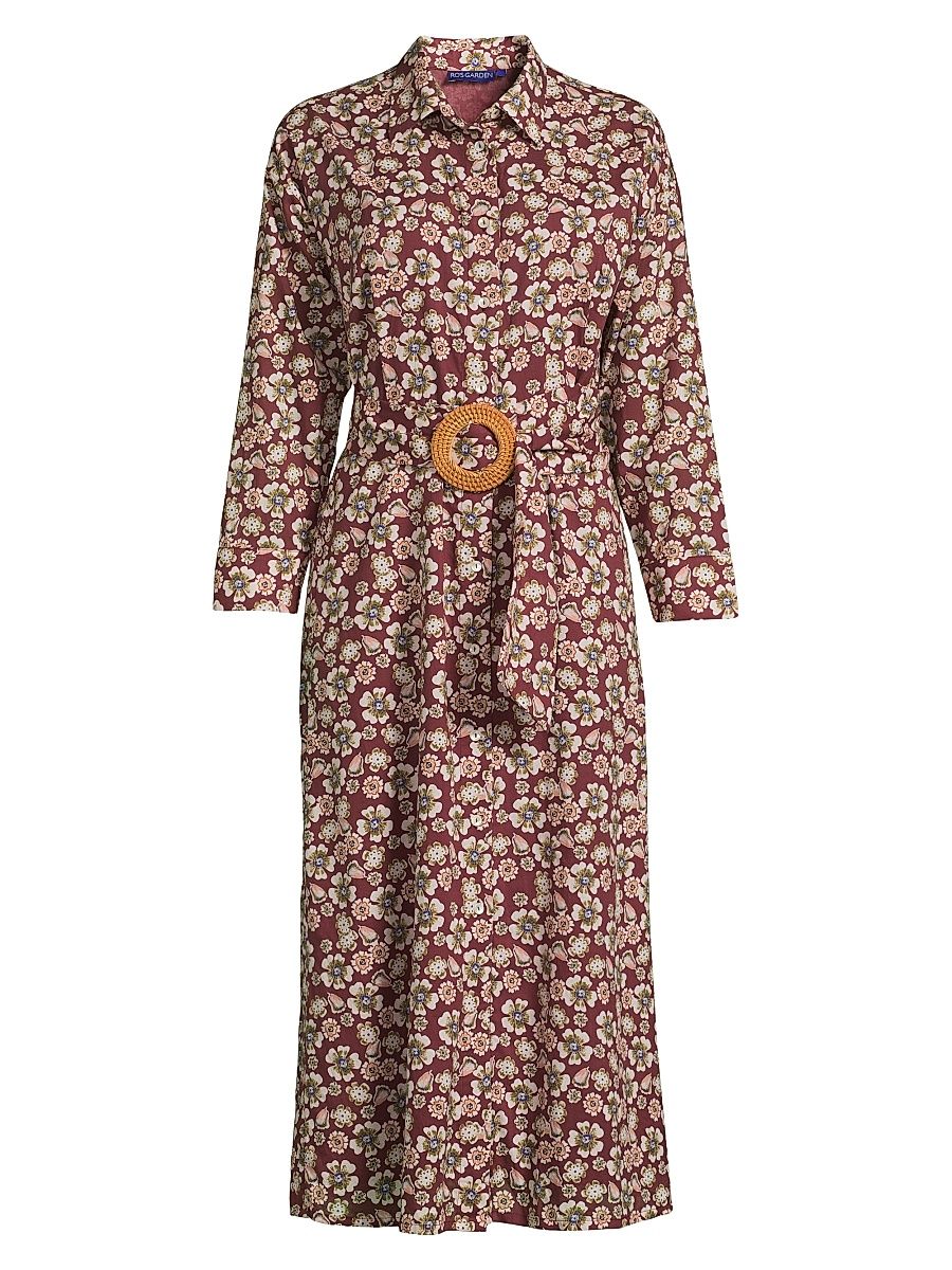Women's Jodpur Cotton Maxi Shirtdress - Brown Hania - Size XL