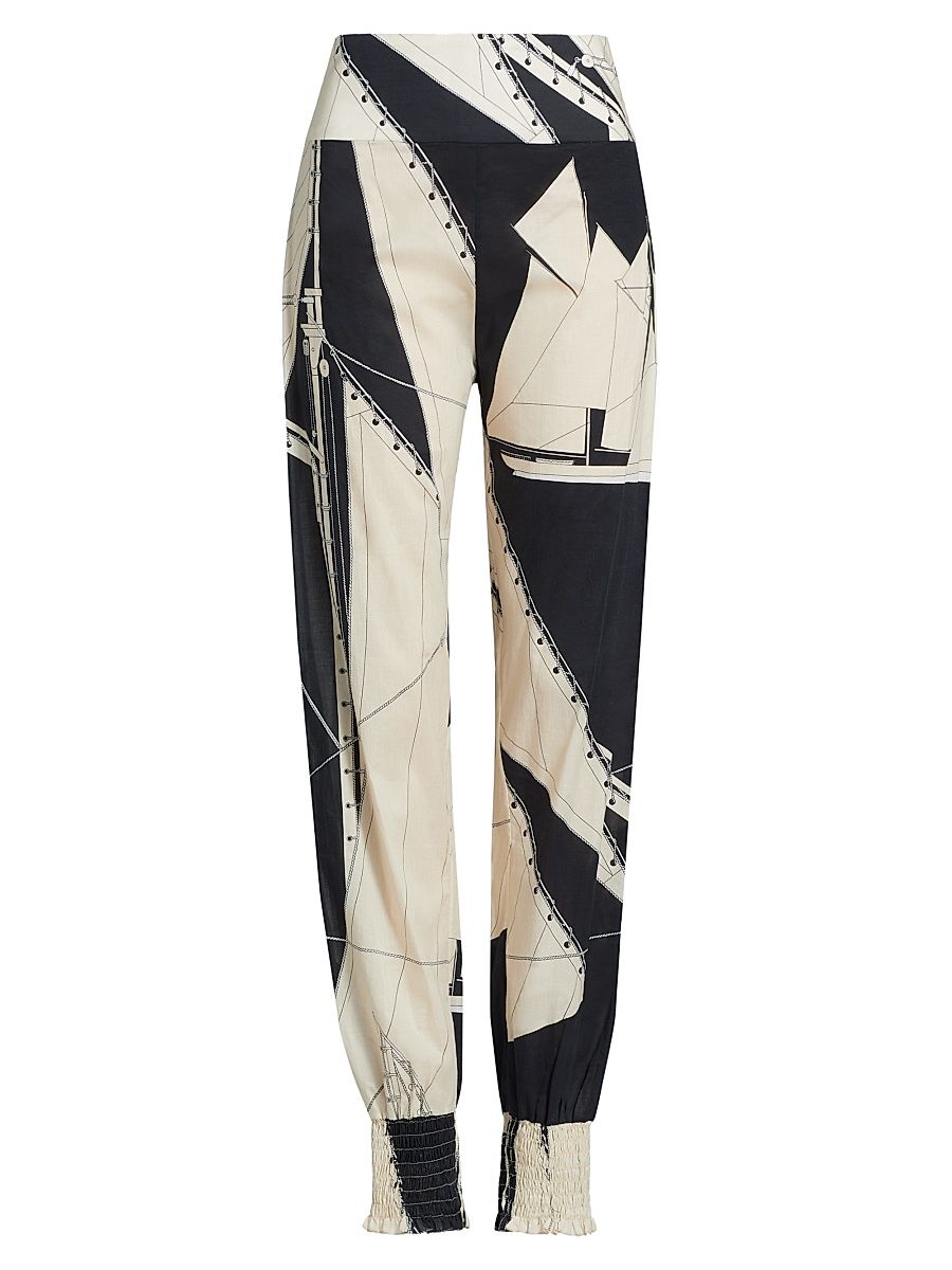 Women's Speed Queen Pants - Sail Boats Ecru Black - Size 2