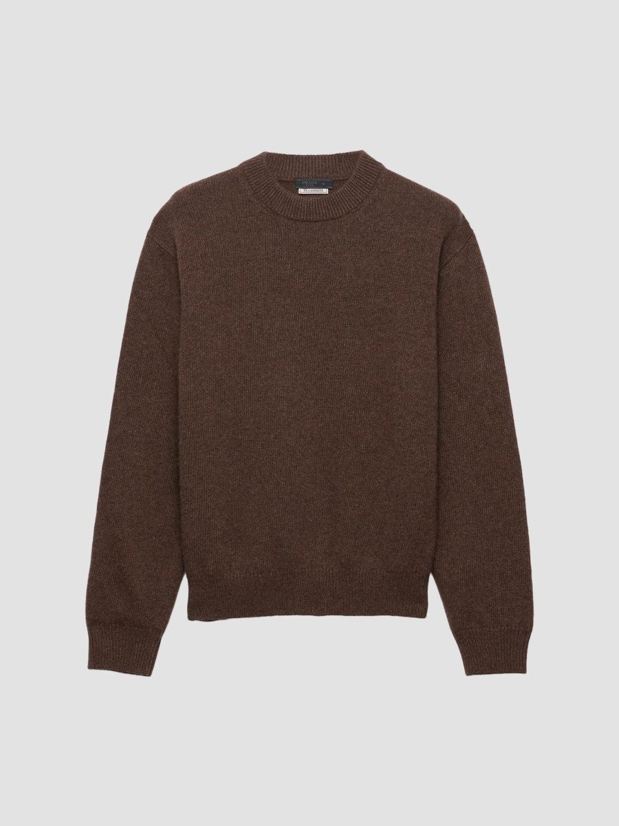 Prada Men's Re-Cashmere Crewneck Sweater - Brown - Size 40