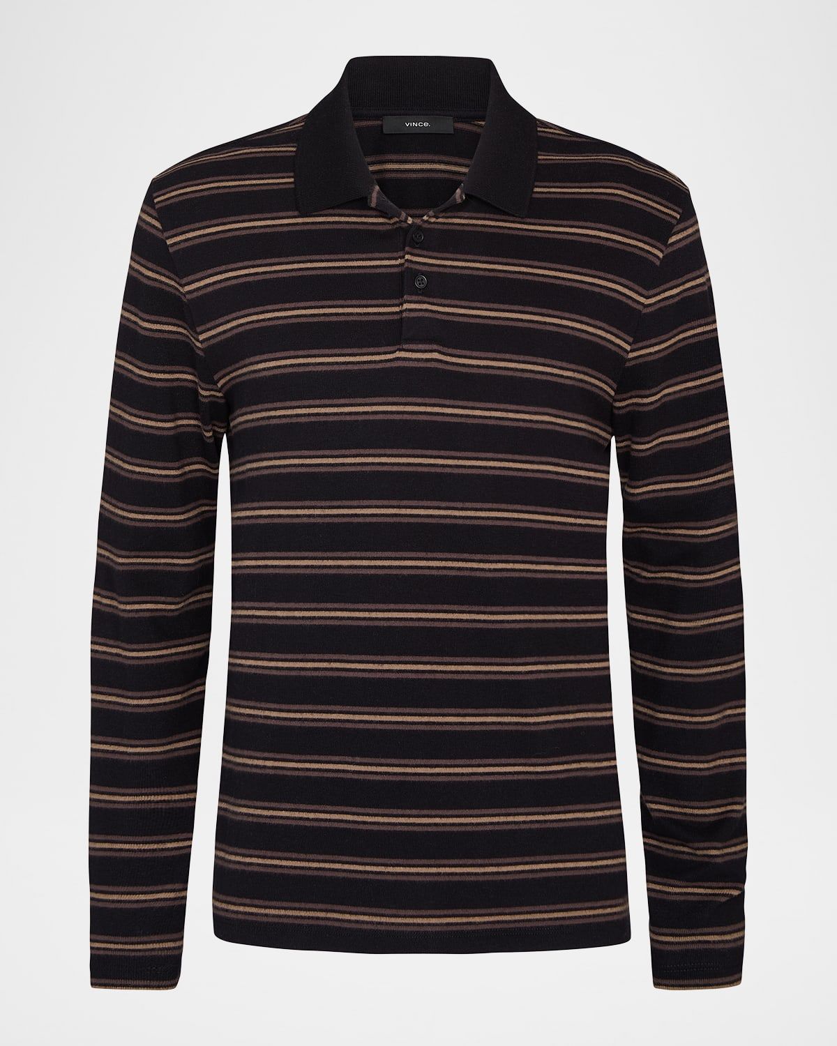 Men & apos;s Striped Cotton-Blend Long-Sleeve Polo Shirt