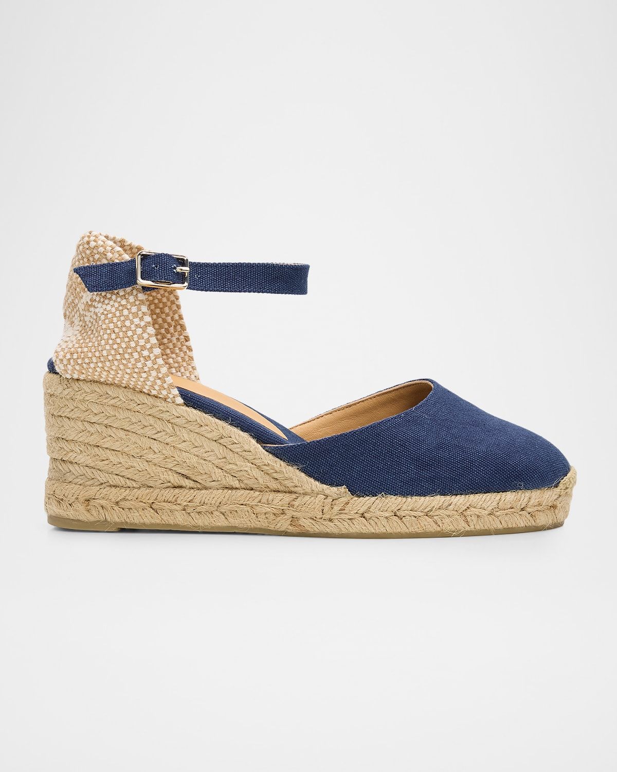 65mm Carol Canvas Espadrille Wedge Sandals
