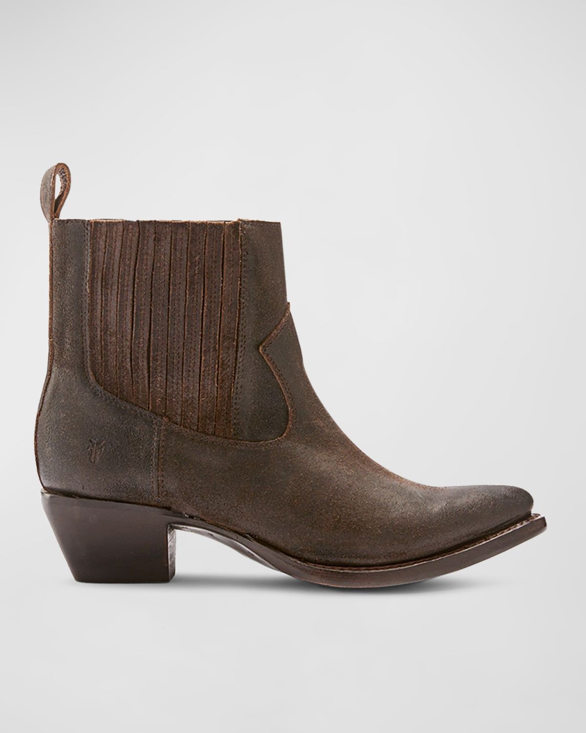 Sacha Leather Western Chelsea Booties