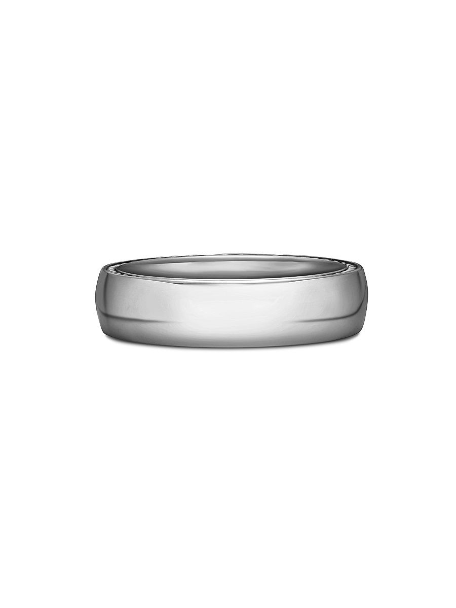 Men's Streamline Band Ring in Platinum, 6MM - Silver - Size 7