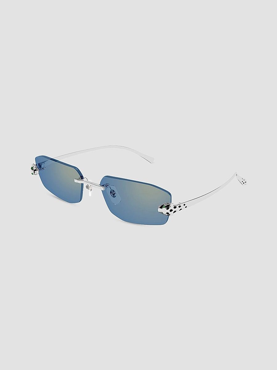 Women's Panthère Classic 56MM Rimless Sunglasses - Silver Blue