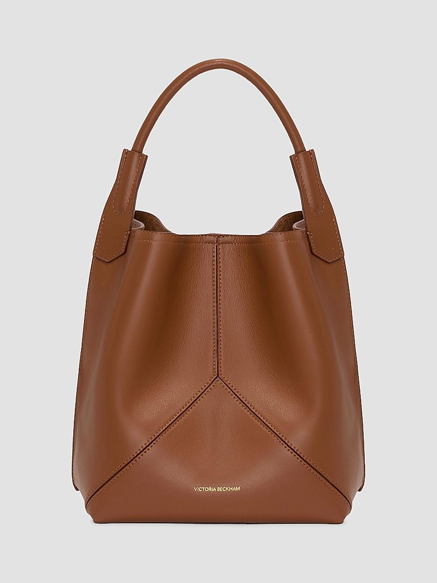 Victoria Beckham Women's Victoria Leather Bucket Bag - Dark Tan