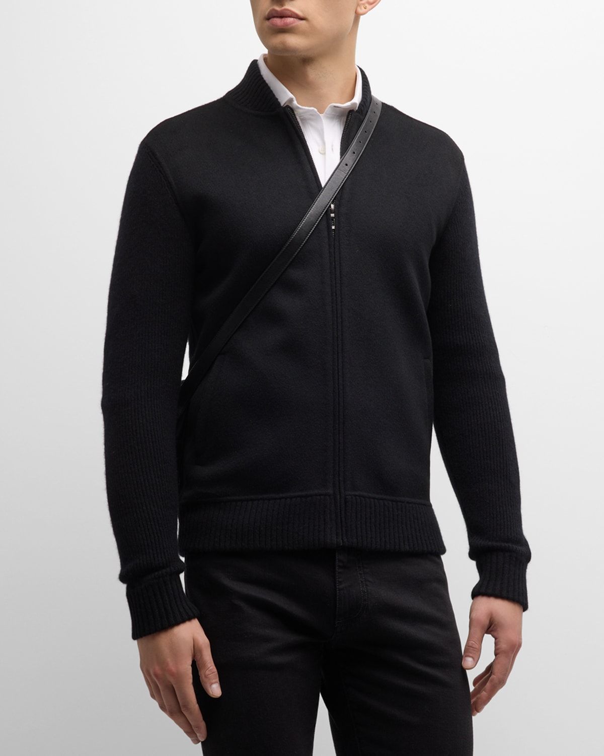 Men & apos;s Double-Face Cashmere Knit Bomber Jacket