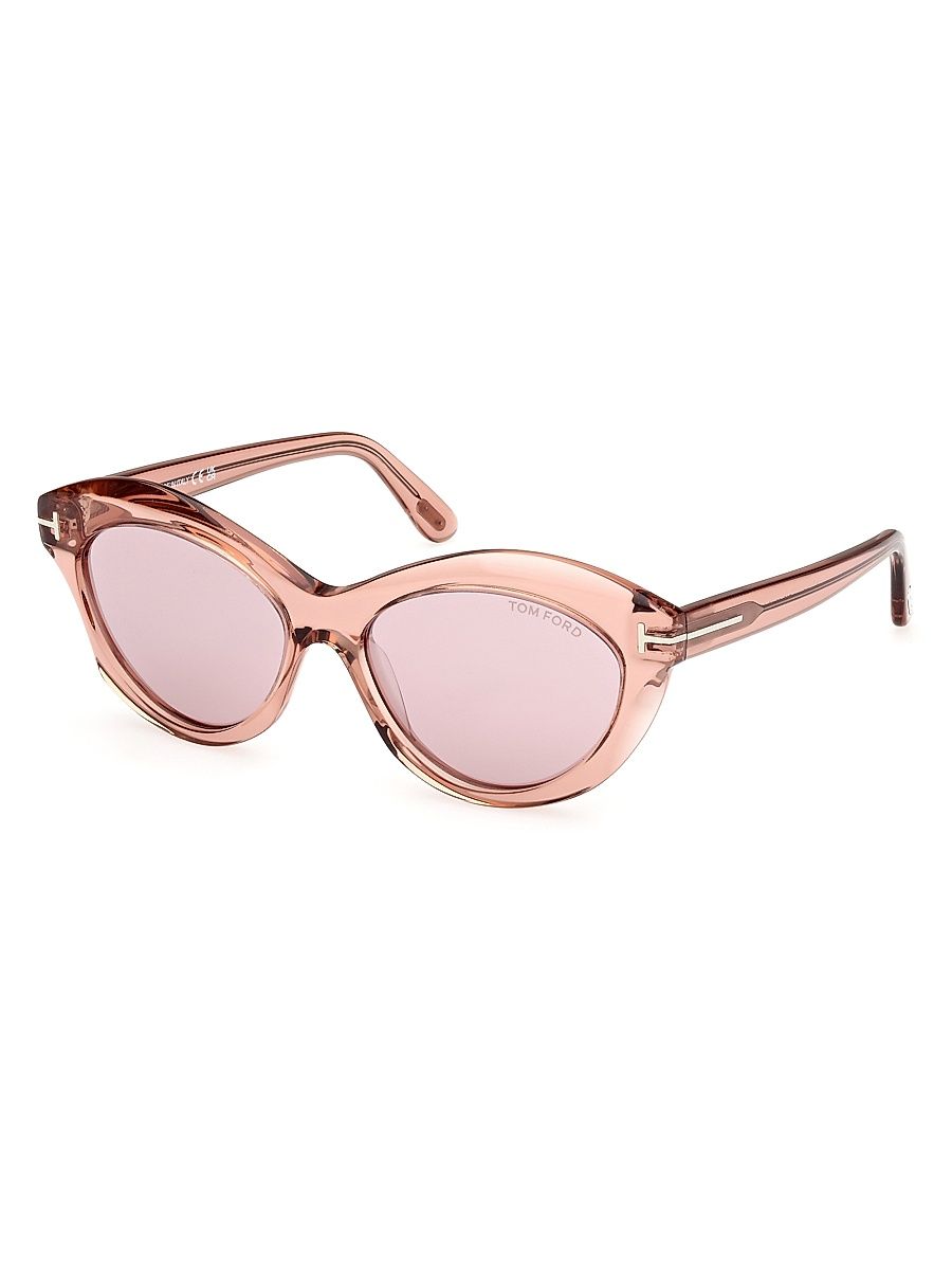 Women's Toni 55MM Oval Sunglasses - Transparent Rose Blush