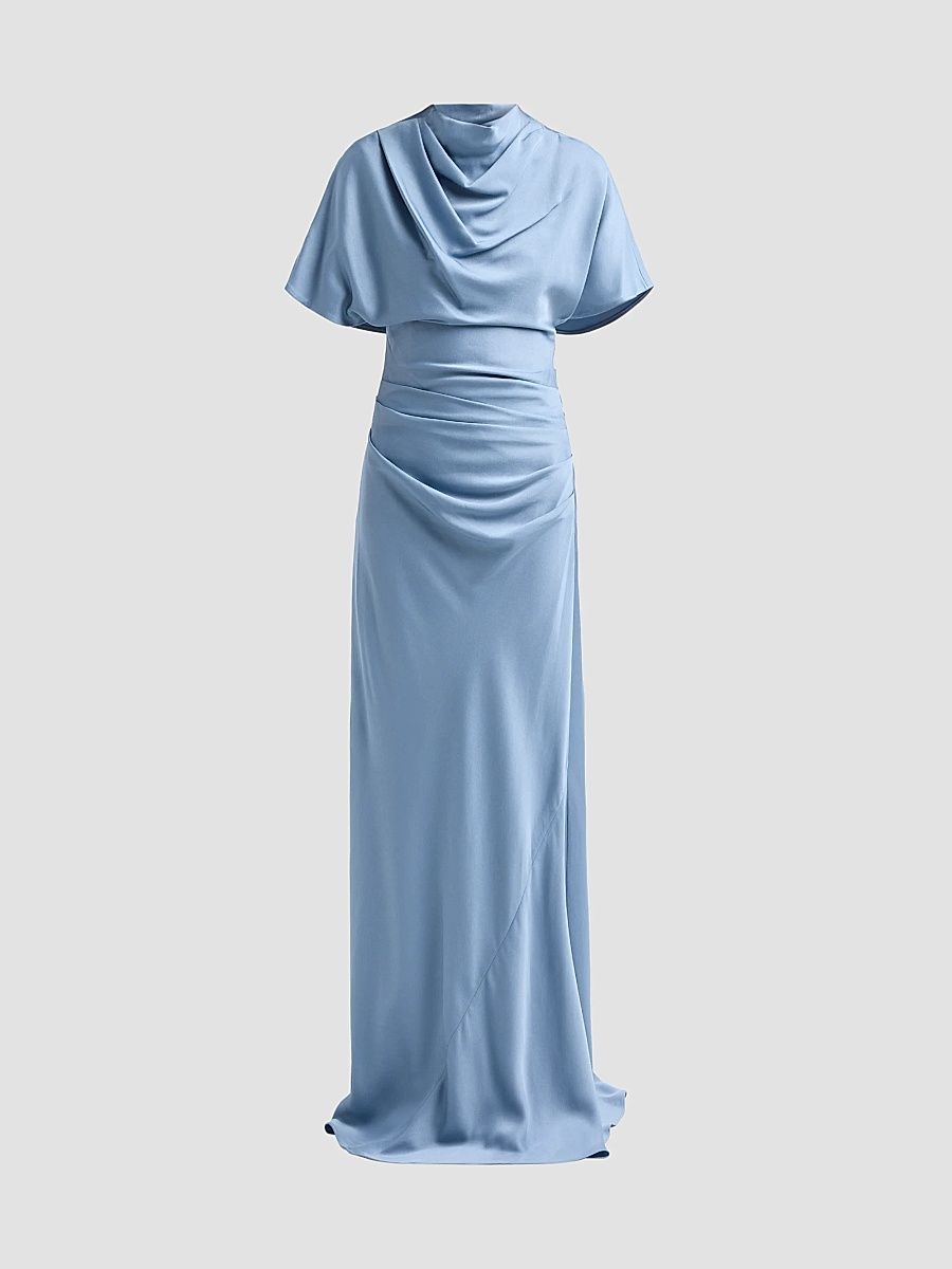 SIMKHAI Women's Annibelis Satin Draped Gown - Dusty Blue - Size 14