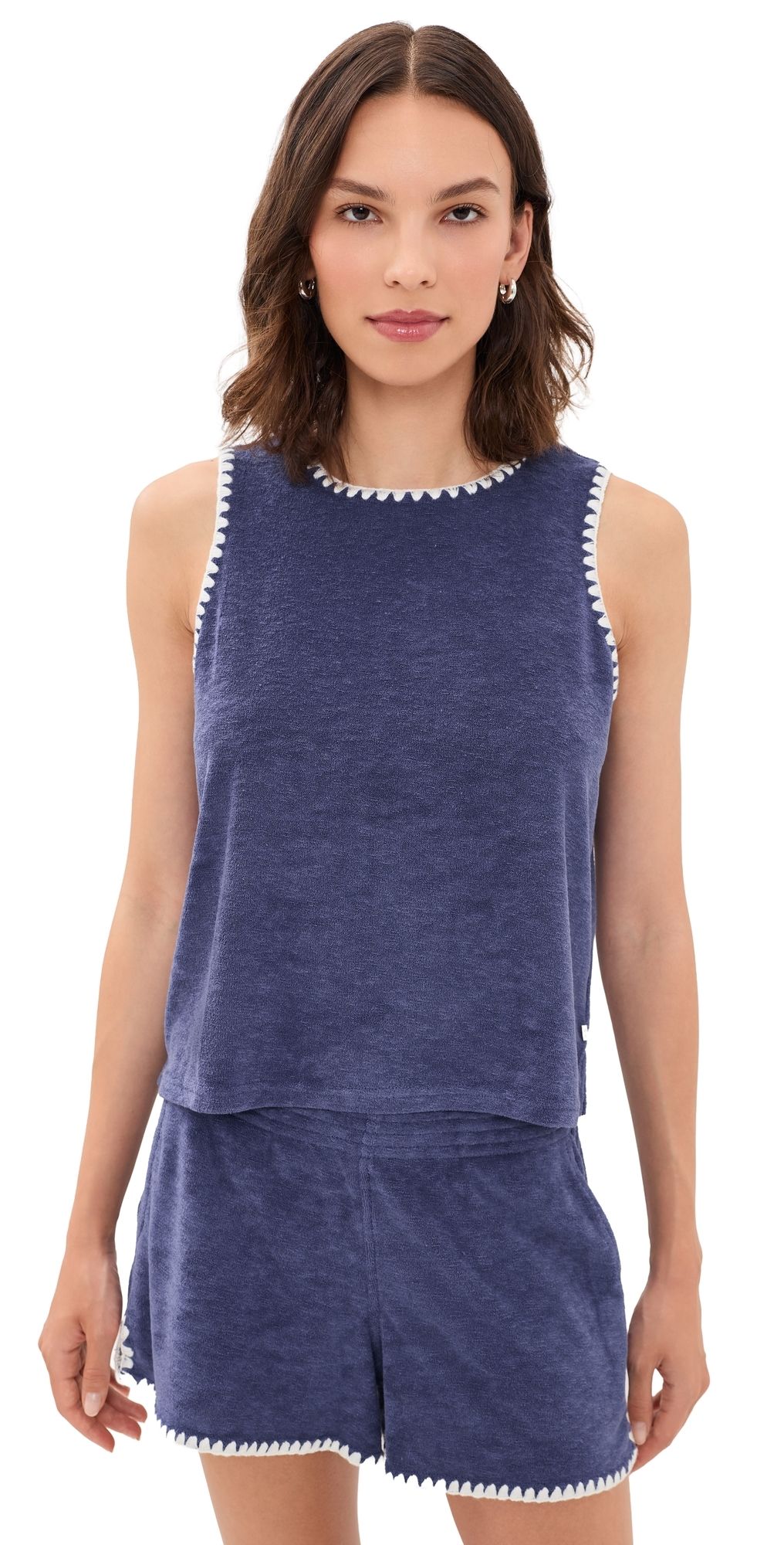Marine Layer Towel Terry Shell Tank Deep Cobalt XL
