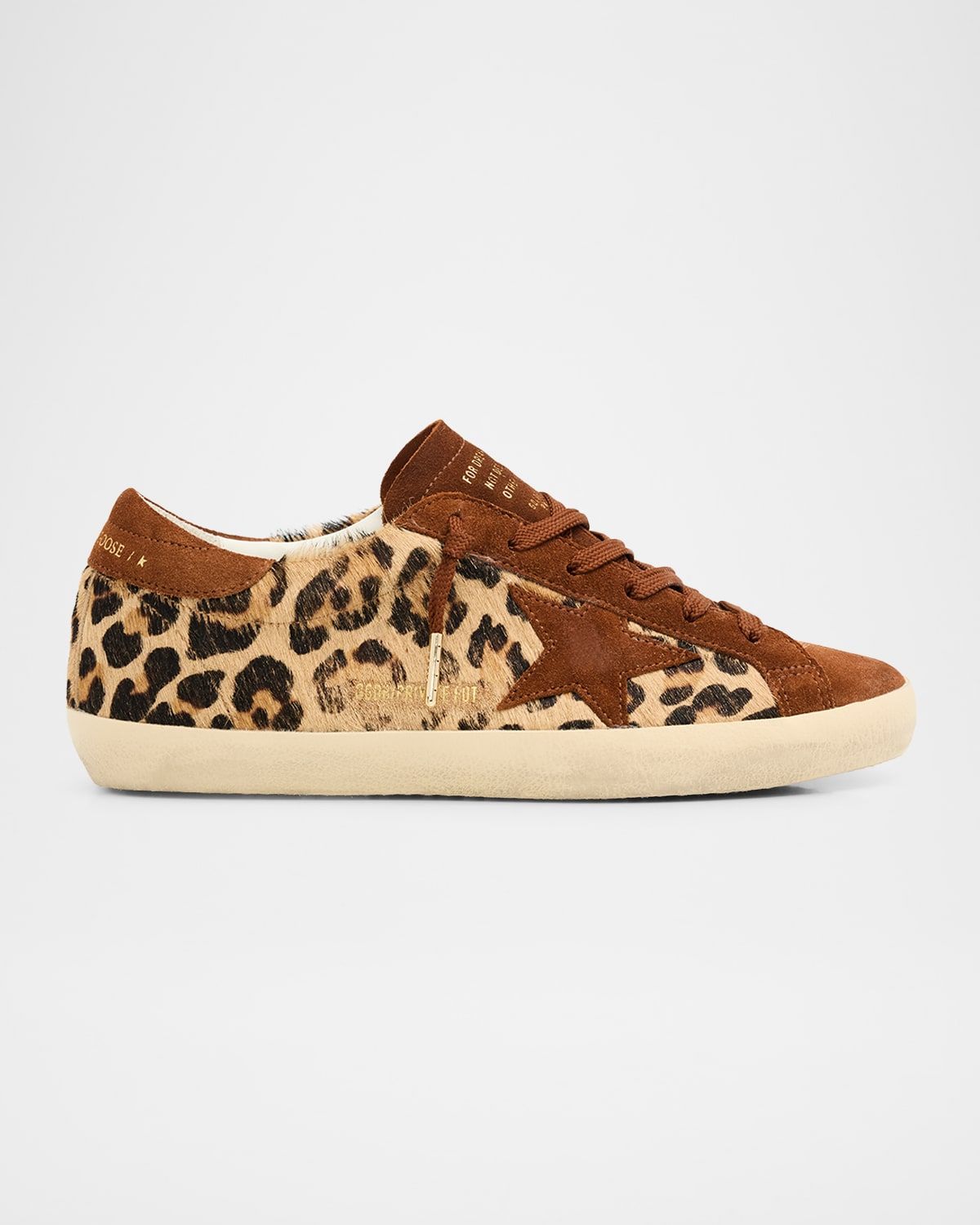 Ball Star Leopard Calf Hair and Suede Low-Top Sneakers