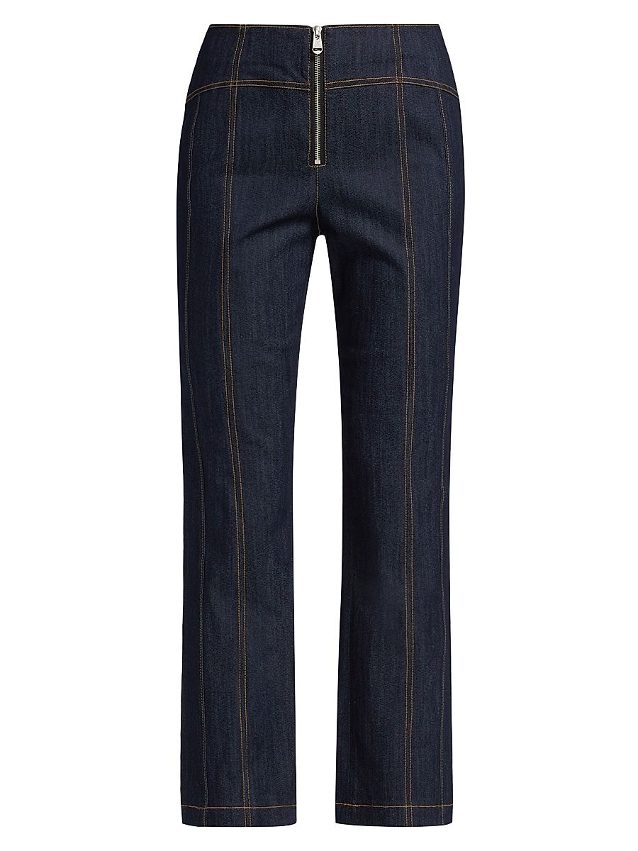 Women's Loren High-Rise Stretch Straight Crop Jeans - Indigo - Size 14