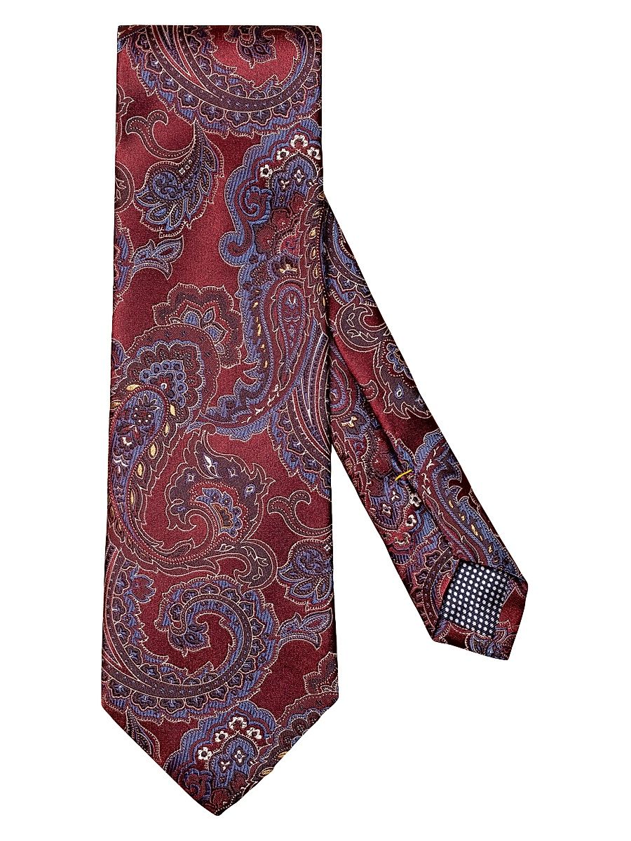 Men's Silk Paisley Tie - Burgundy