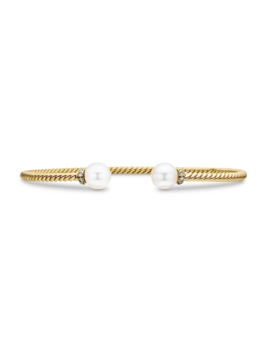Women's Petite Solari Pearl Bracelet in 18K Yellow Gold - Yellow Gold - Size Large
