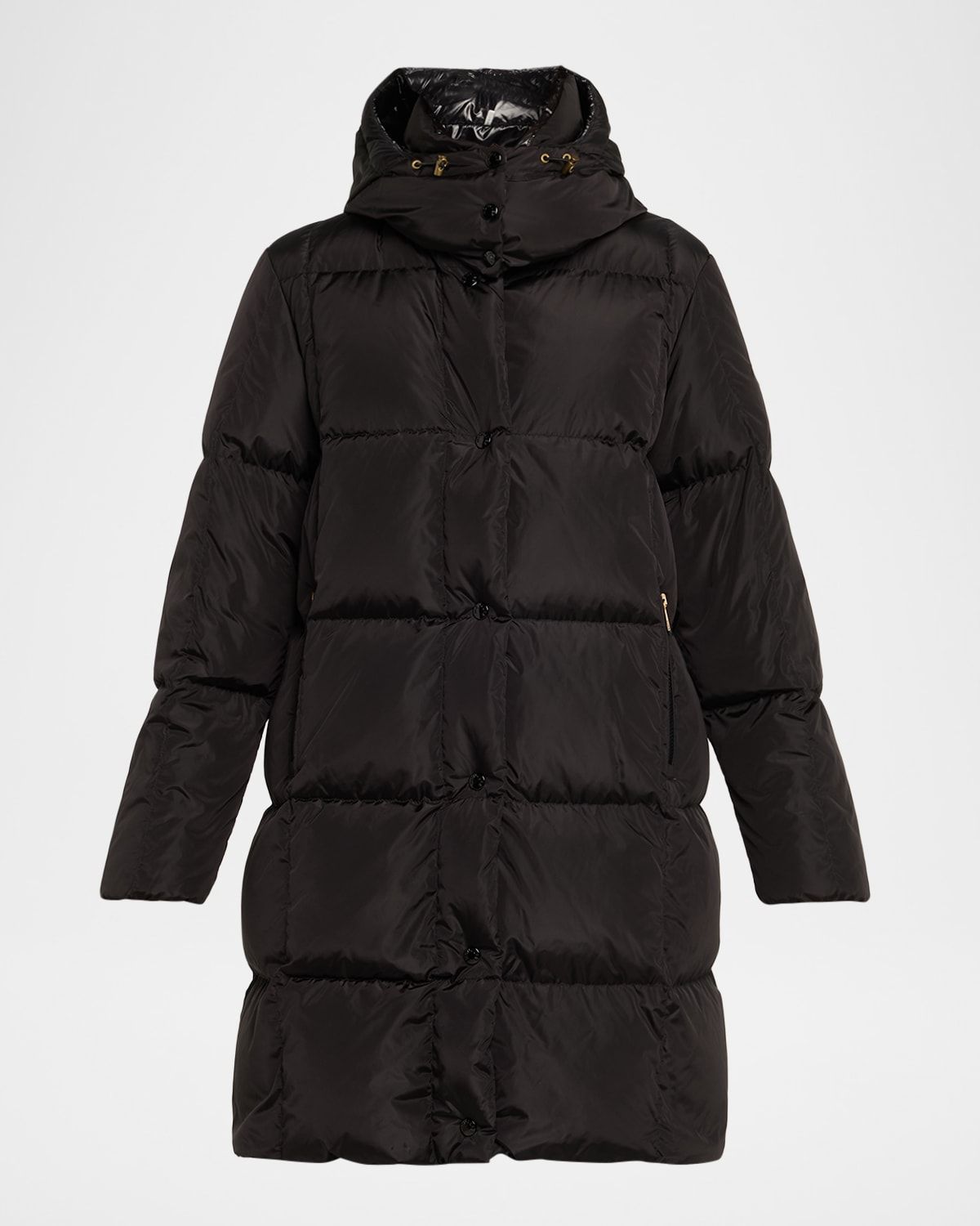Litte Long Down Puffer Coat with Detachable Hood