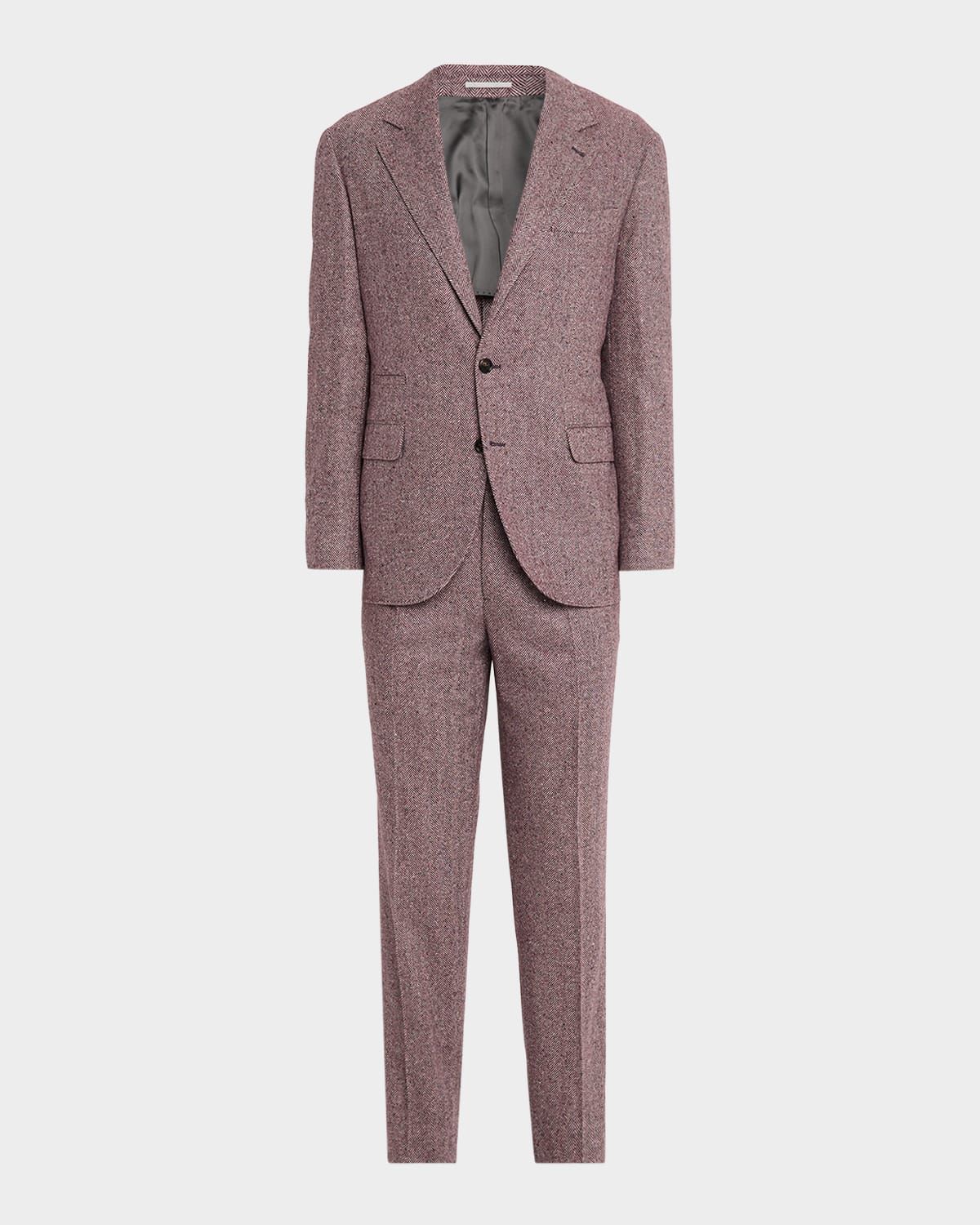 Men & apos;s Wool and Cashmere Flecked Chevron Suit