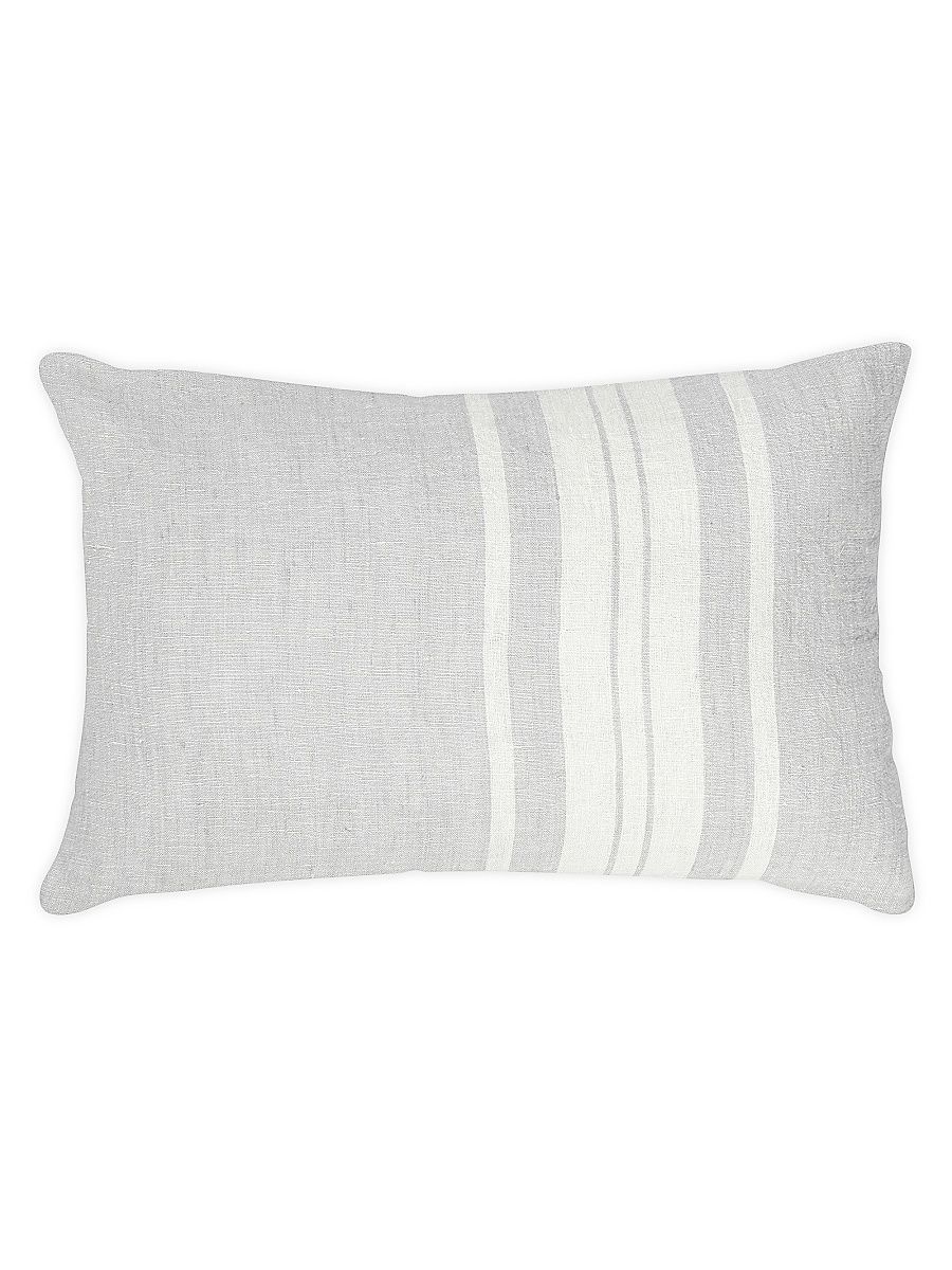 Anaya So Soft Linen Bold Striped Down Pillow - Grey And White