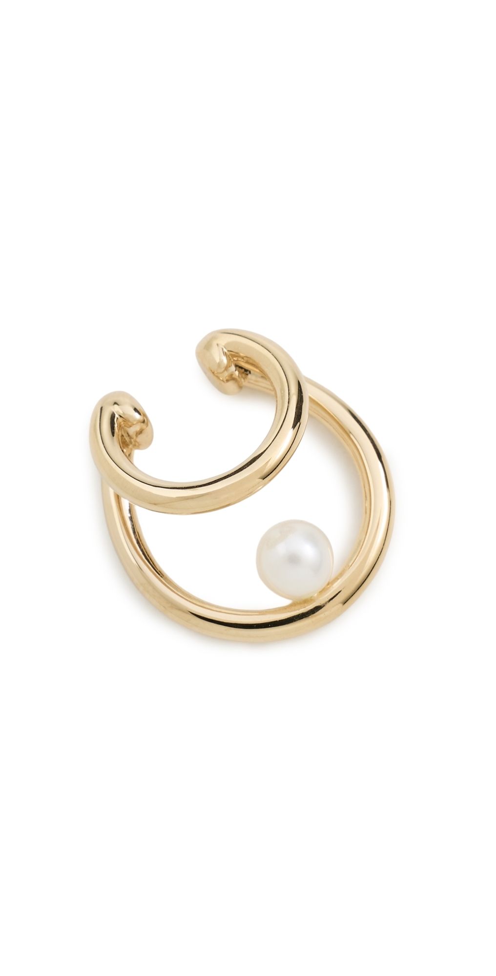 Otiumberg Double Pearl Ear Cuff Gold One Size