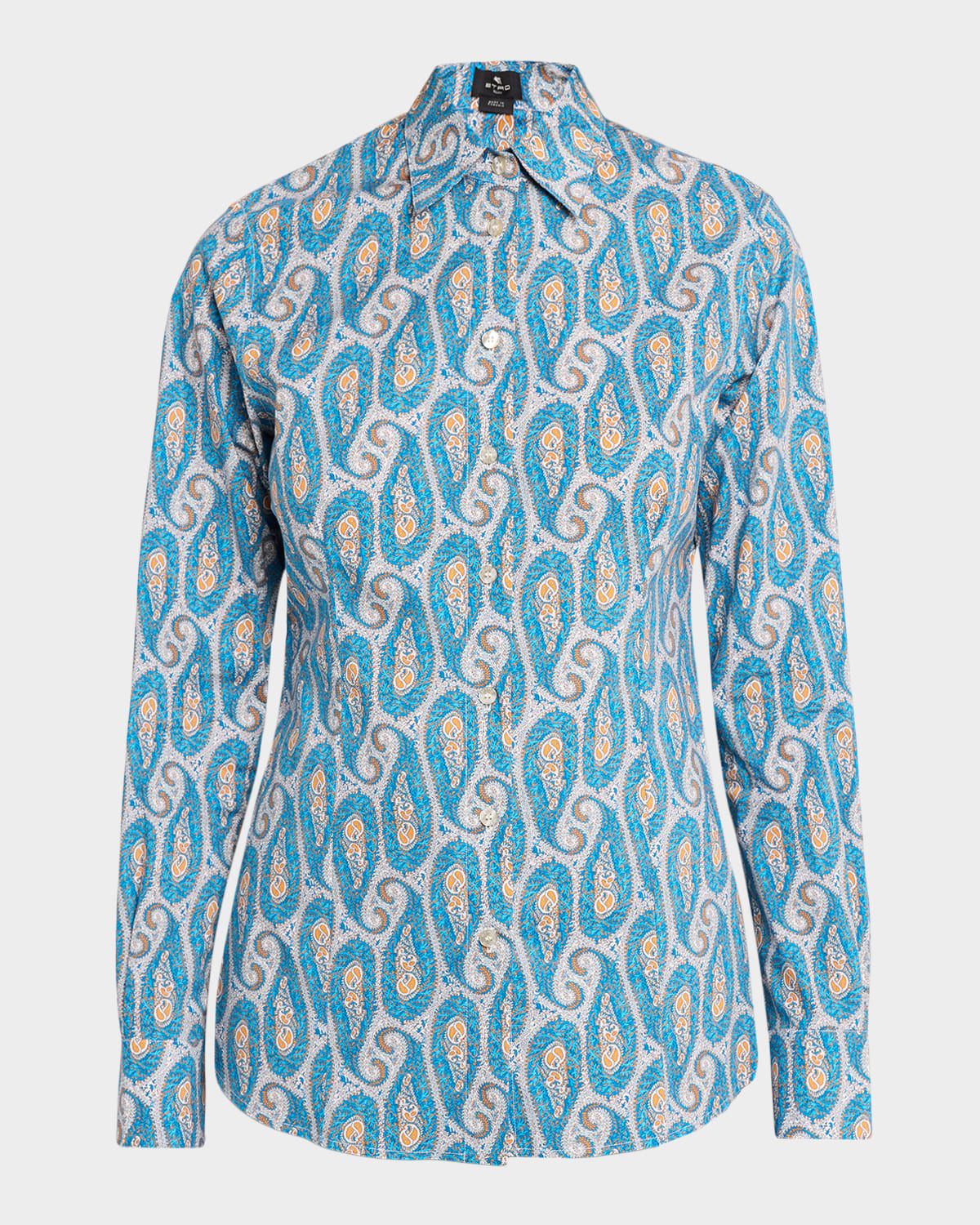 Leafy Paisley Stretch Cotton Shirt
